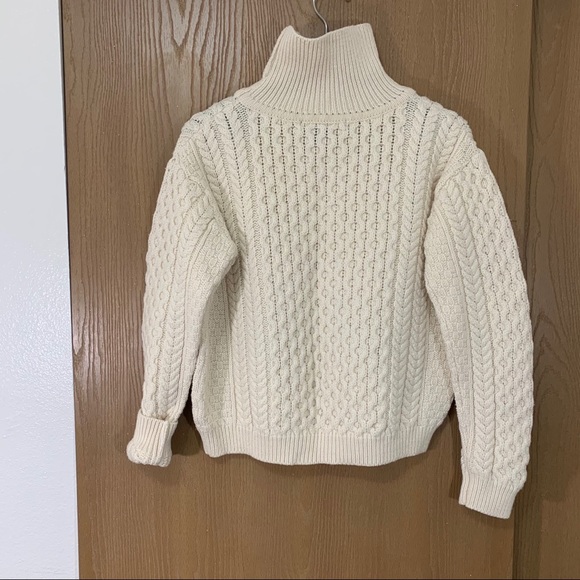 Inis Crafts Merino Turtleneck CableKnit Sweater - Picture 5 of 7